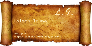 Loisch Iduna névjegykártya